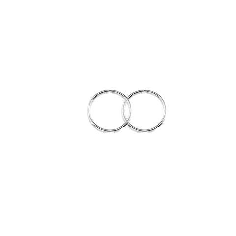 10K White Gold 14mm Sleeper Earrings