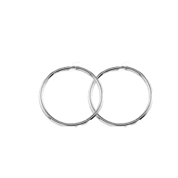 10K White Gold 17mm Sleeper Earrings