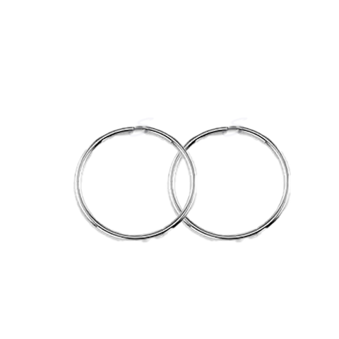 10K White Gold 17mm Sleeper Earrings