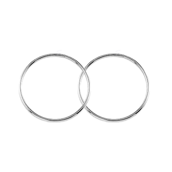 10K White Gold 22mm Sleeper Earrings