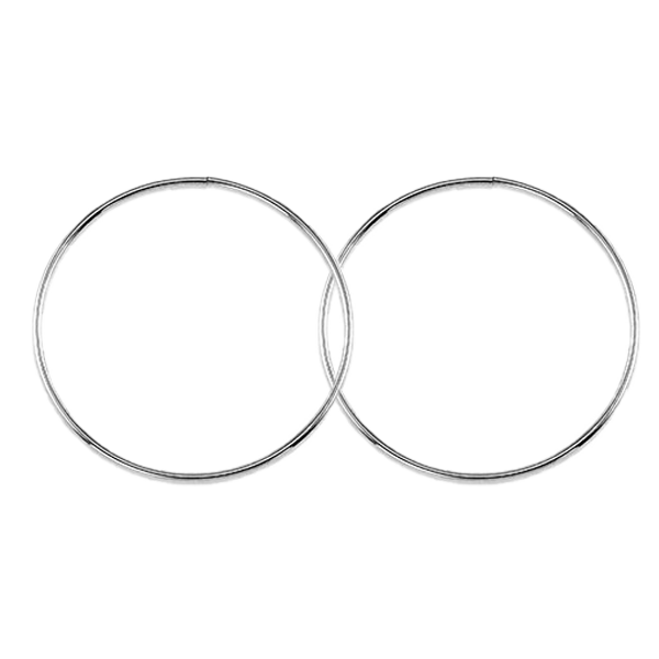 10K White Gold 32mm Sleeper Earrings