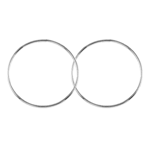 10K White Gold 32mm Sleeper Earrings