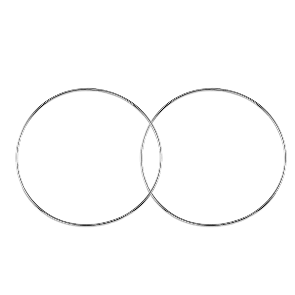 10K White Gold 52mm Sleeper Earrings