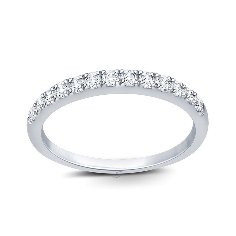 10K White Gold 0.20TDW Diamond Shared Claw Band